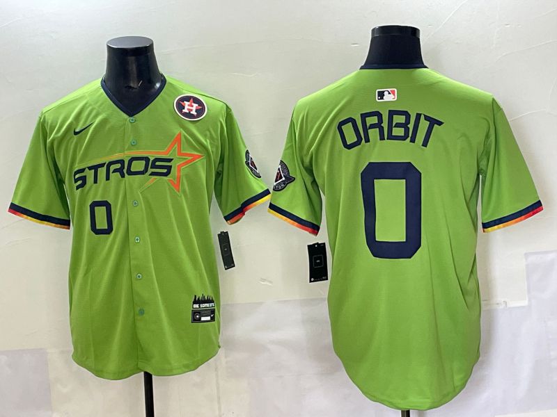 Men 2025 Houston Astros #0 Orbit Green Three generations Joint Name Nike MLB Jersey style 6->houston astros->MLB Jersey
